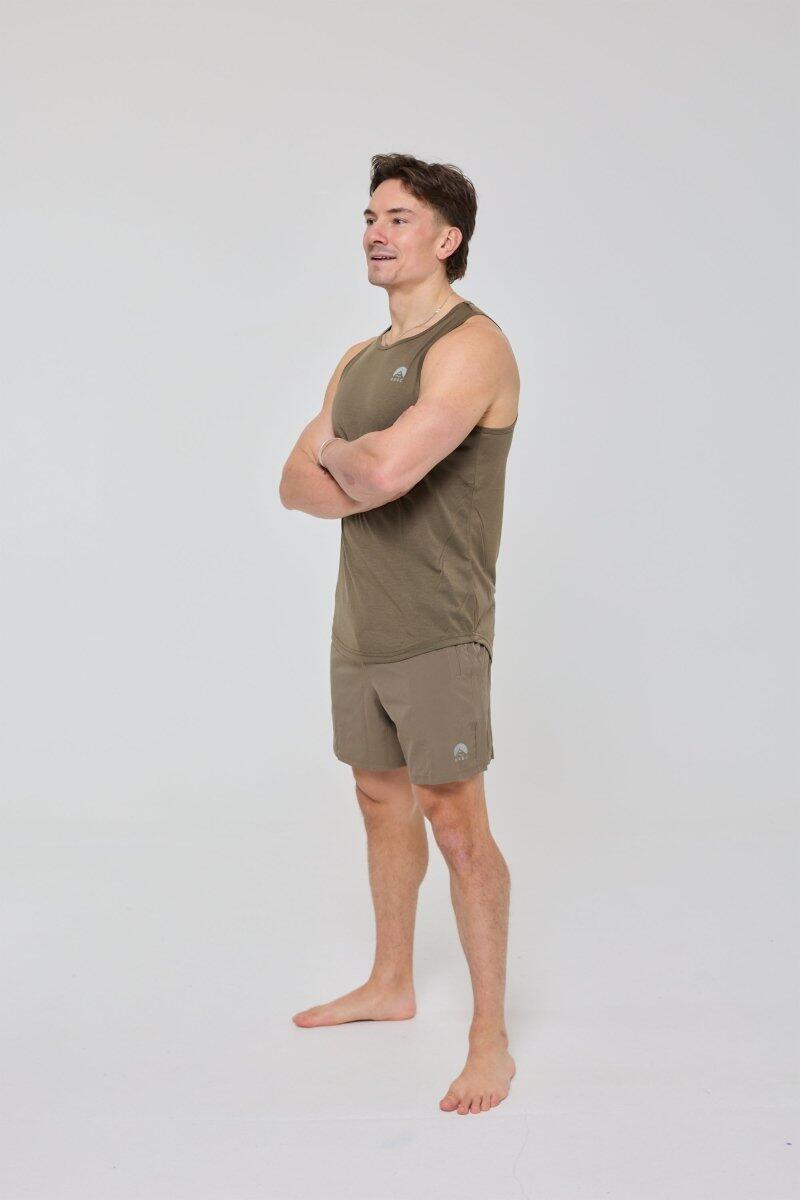Heren Fitness Sport Tanktop Elite Khaki 5/7