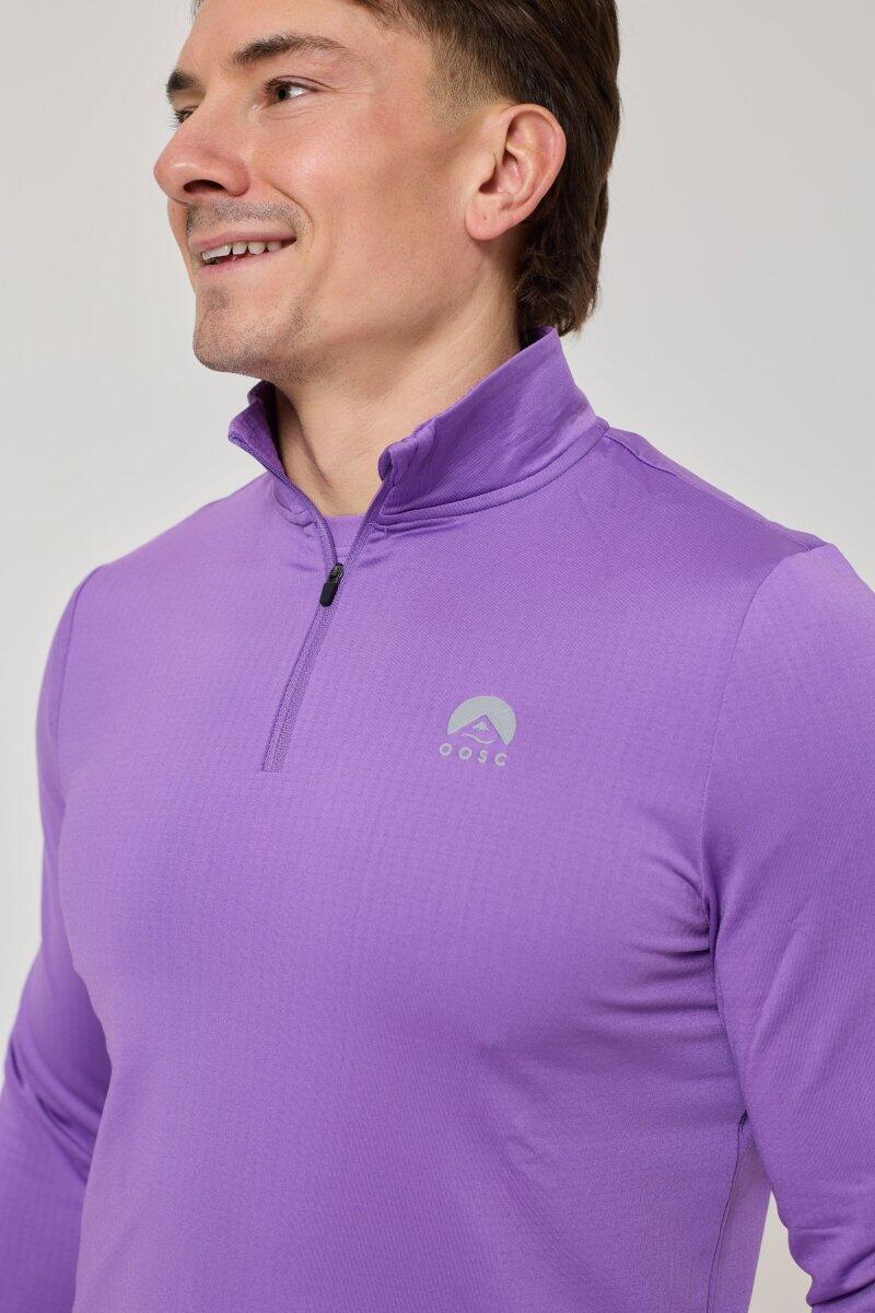 Damen Fitness Sport-Oberteil 1/4-Zip Elite Lila 3/5