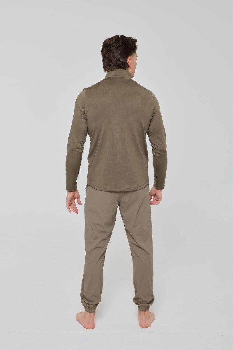 Dames Fitness Sport-Oberteil 1/4-Zip Elite Khaki 3/6