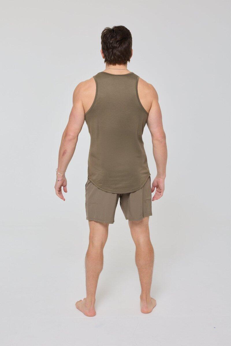 Heren Fitness Sport Tanktop Elite Khaki 4/7