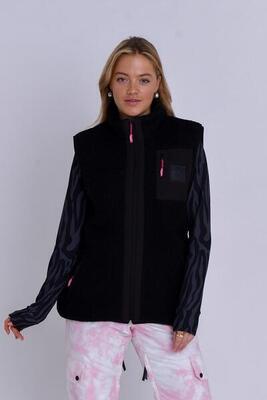 Dames sherpa vest method zwart