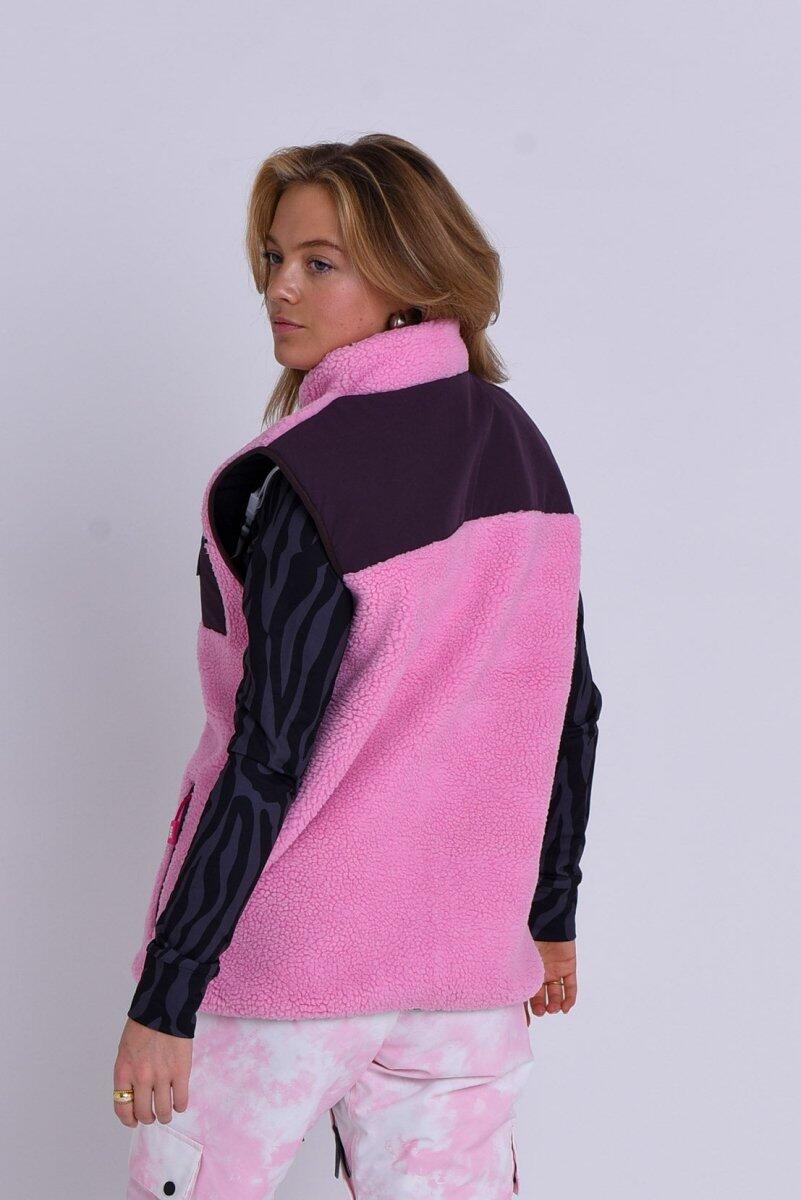Femme Veste Sherpa Sans Manches Method Rose Poudré 2/5