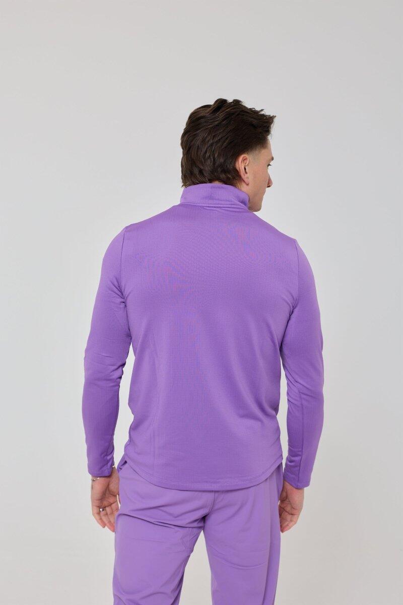 Damen Fitness Sport-Oberteil 1/4-Zip Elite Lila 2/5