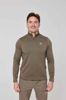 Elite activewear 1/4-rits top - kaki