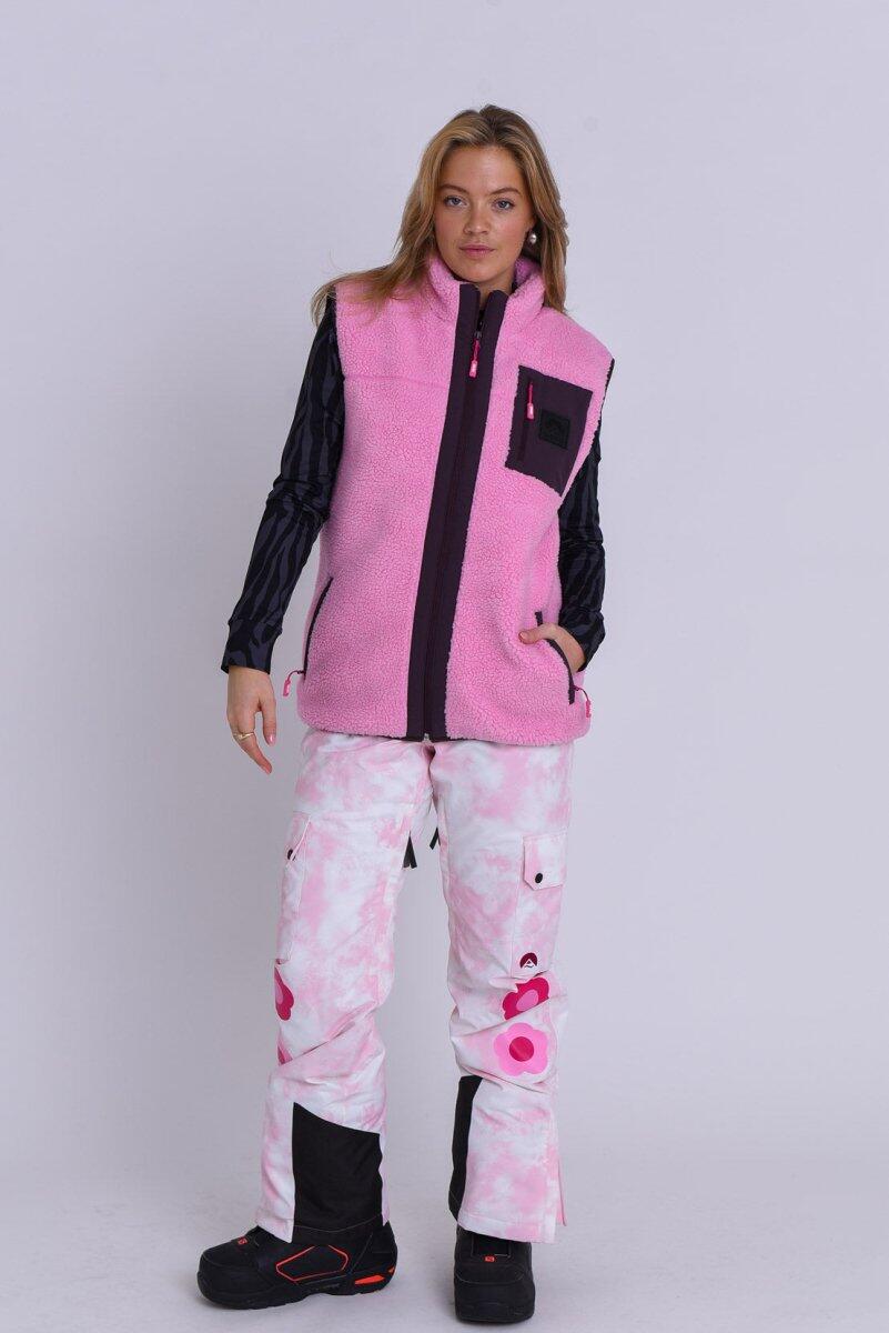 Femme Veste Sherpa Sans Manches Method Rose Poudré 4/5