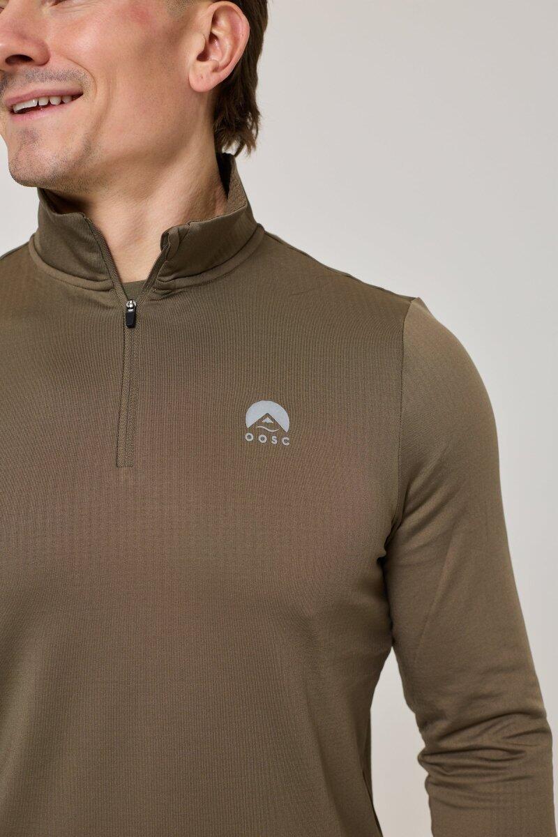 Dames Fitness Sport-Oberteil 1/4-Zip Elite Khaki 6/6