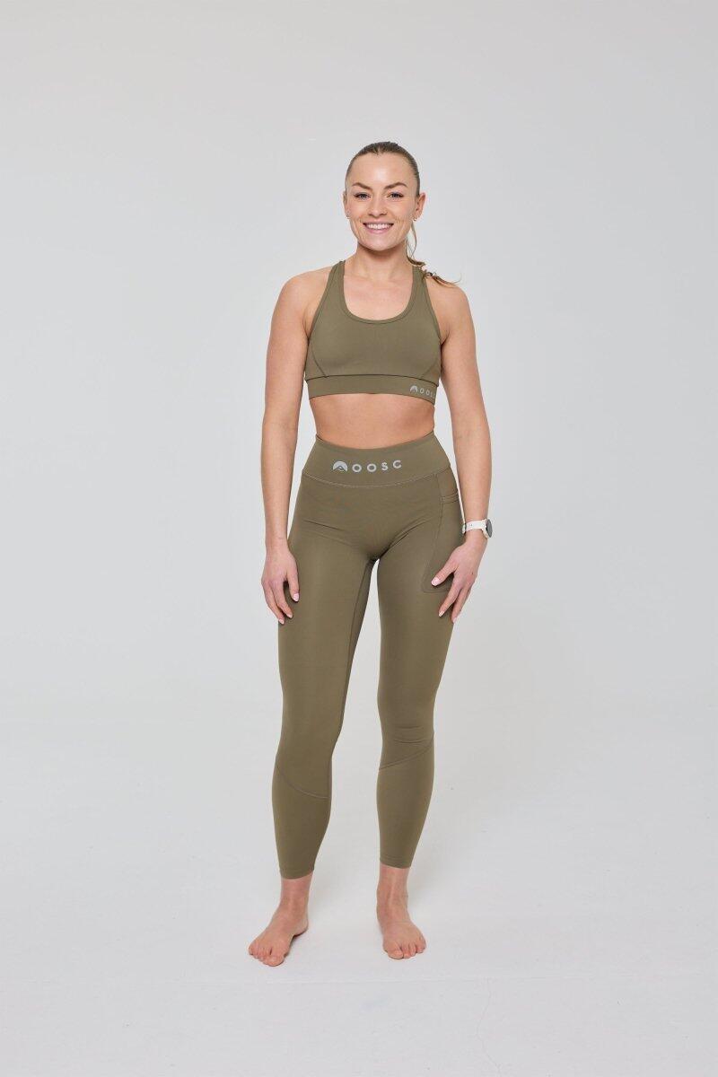 Dames Fitness Sport-BH Hoge Steun Elite Khaki 3/6
