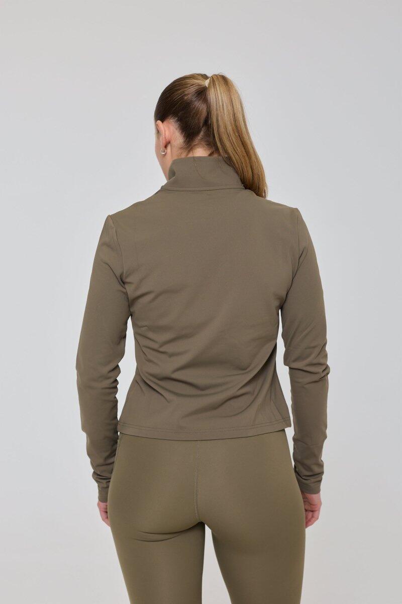 Femme Fitness Veste Zippée Crop Infinite Kaki 2/6