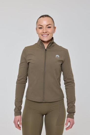Femme Fitness Veste Zippée Crop Infinite Kaki