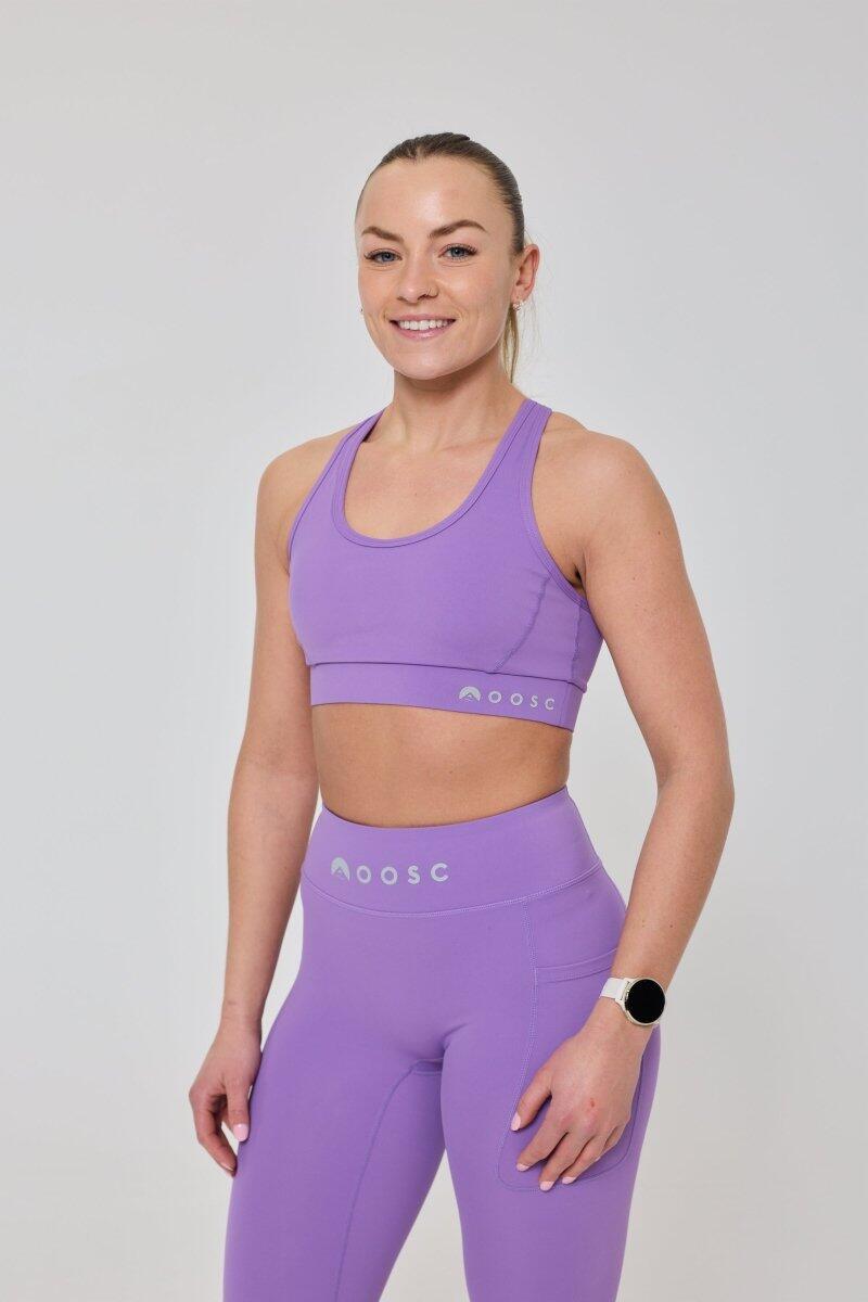 Dames Fitness Sport-BH Hoge Steun Elite Lila 4/7