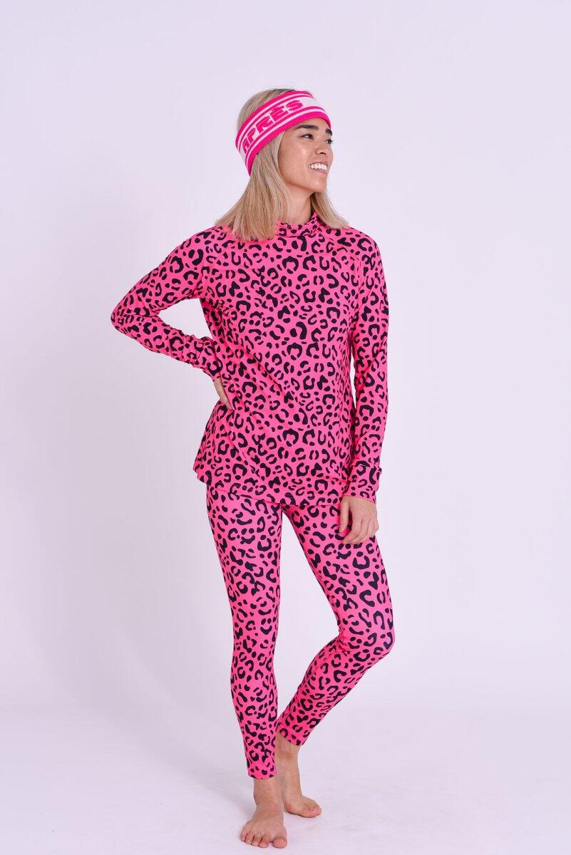 Femme Ski Sous-vêtement Haut Hotel California Pink Leopard 2/5