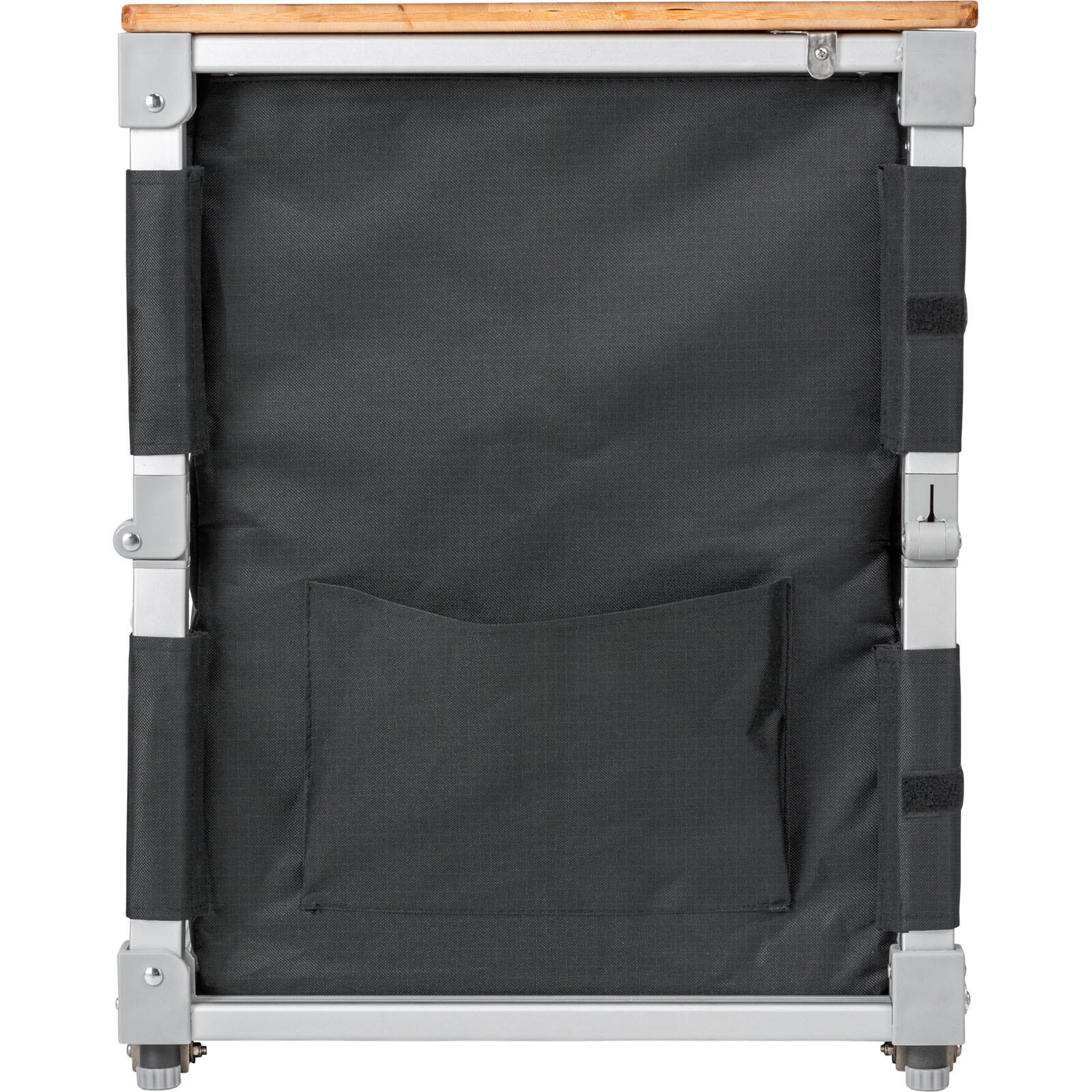 Cocina de camping Azabache Cubo Armario plegable Parrilla Mesa Madera bambú 7/7