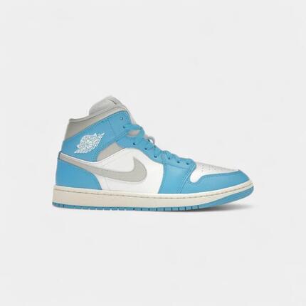 Jordan 1 Mid Dark Powder Blue White Sail Neutral Grey (Women's)