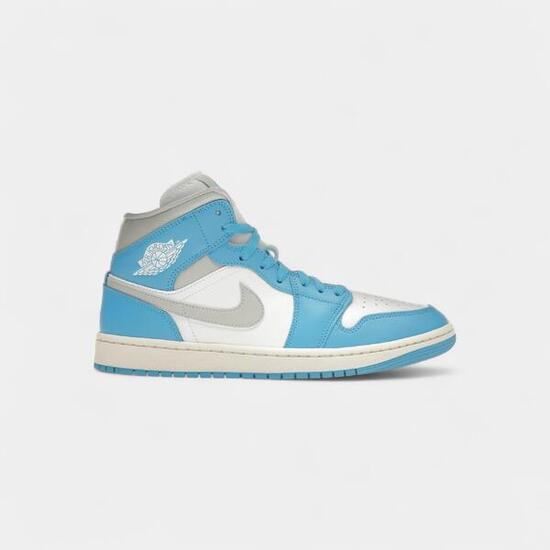 Jordan 1 Mid Dark Powder Blue White Sail Neutral Grey (Women's)
