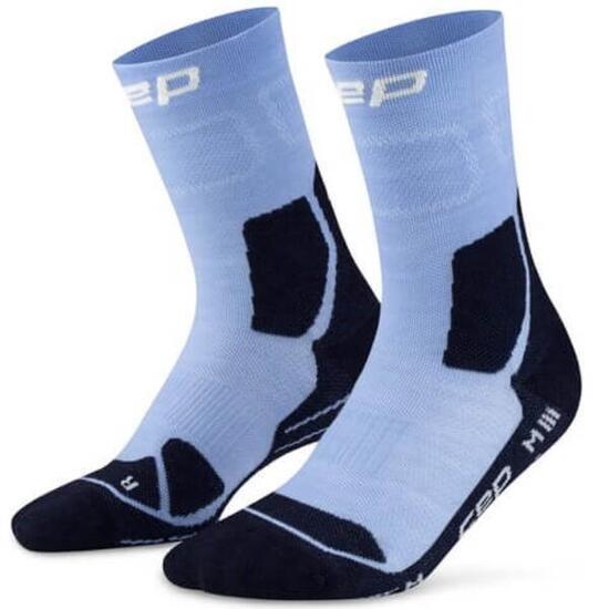 CEP Hiking Light Merino Mid-Cut Compressie - Lichtblauw/Donkerblauw - Dames