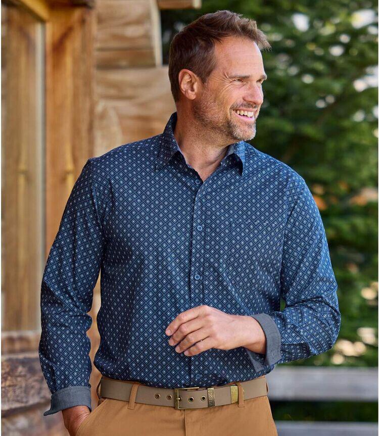 Chemise Popeline Fantaisie à Micro-Motifs  2/4