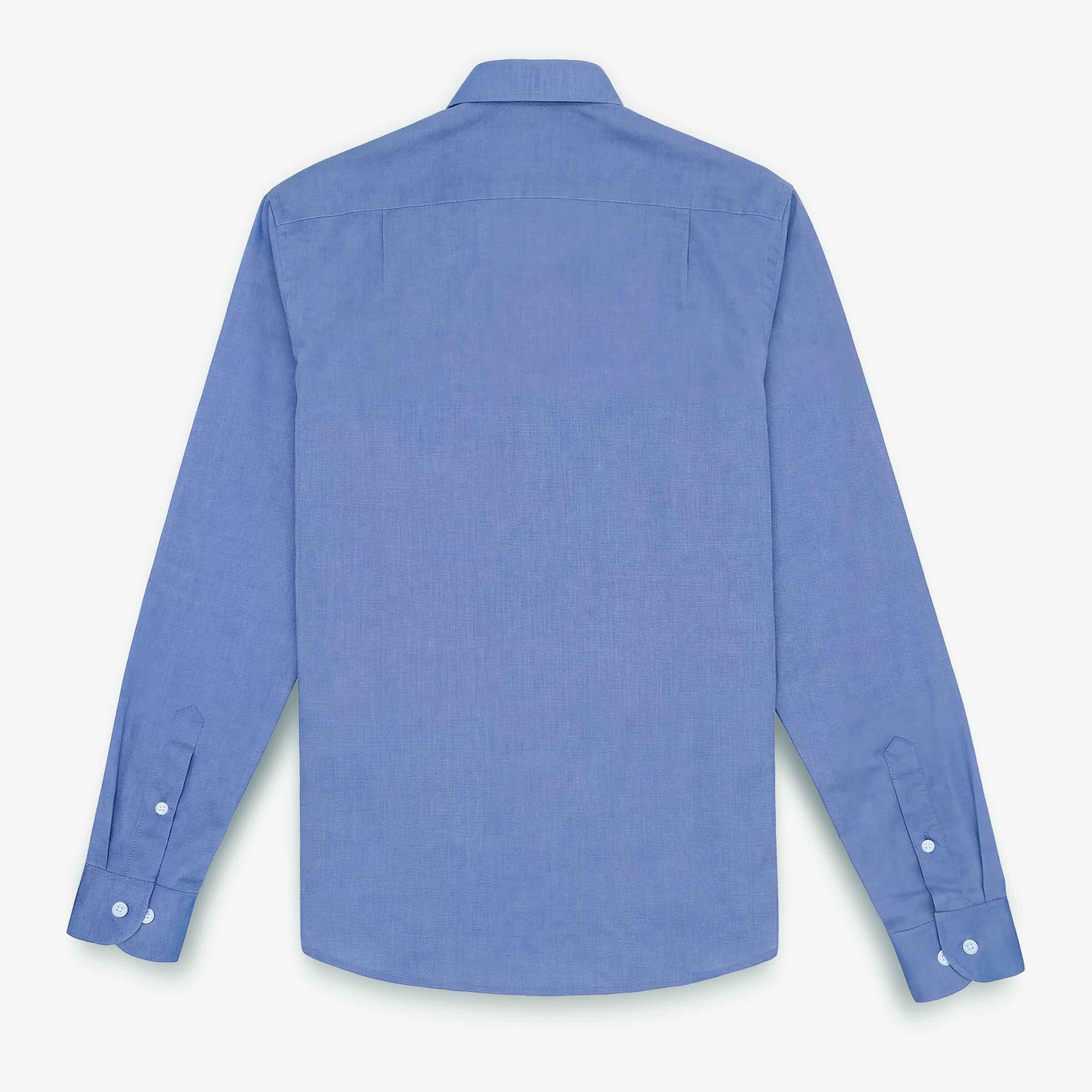 Camisa de manga larga de algodón azul 2/5