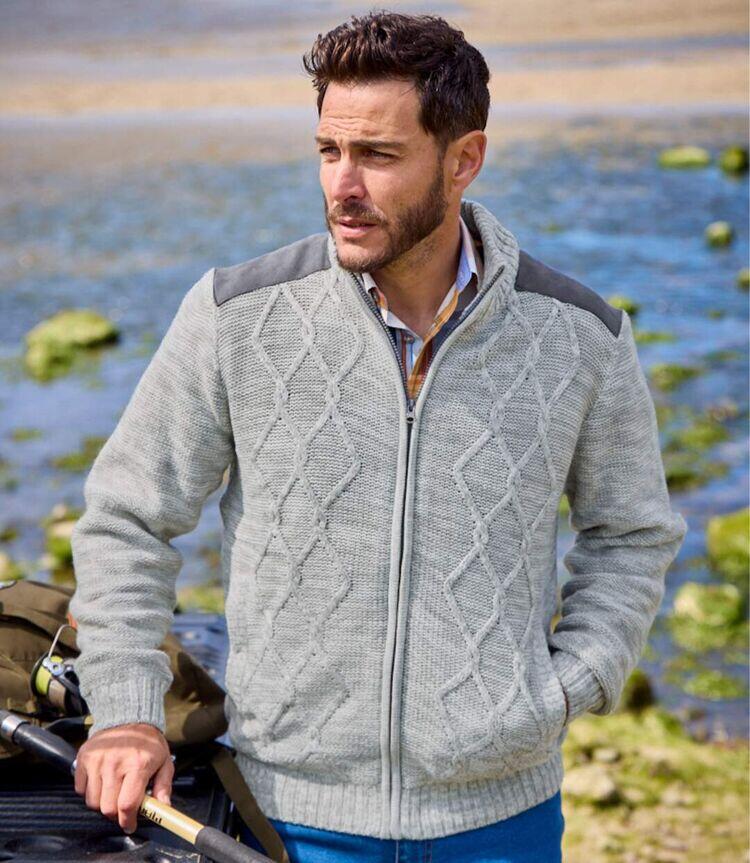 Strickjacke mit Reißverschluss und Fleecefutter 5/7