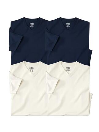 Lot de 4 Tee-Shirts Col V Unis