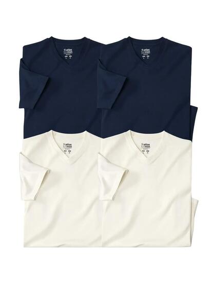 Lot de 4 Tee-Shirts Col V Unis
