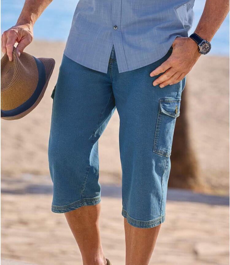 Pantacourt en Jean Stretch Cargo  2/4