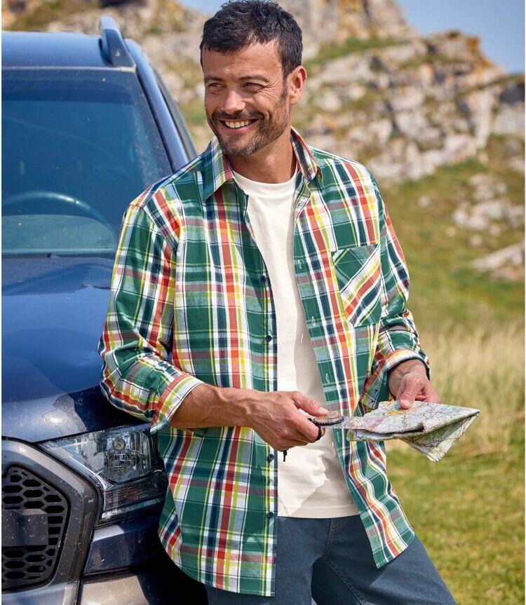 La Chemise Popeline à Carreaux Coton 2/4