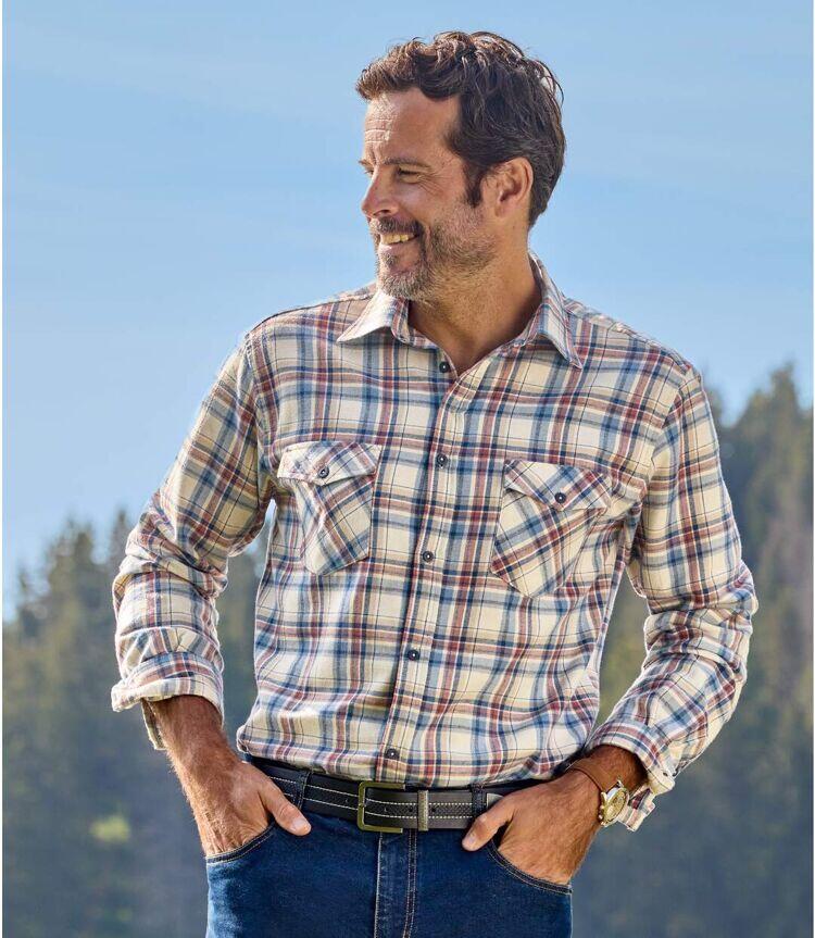 Chemise Flanelle à Carreaux Nature  3/6