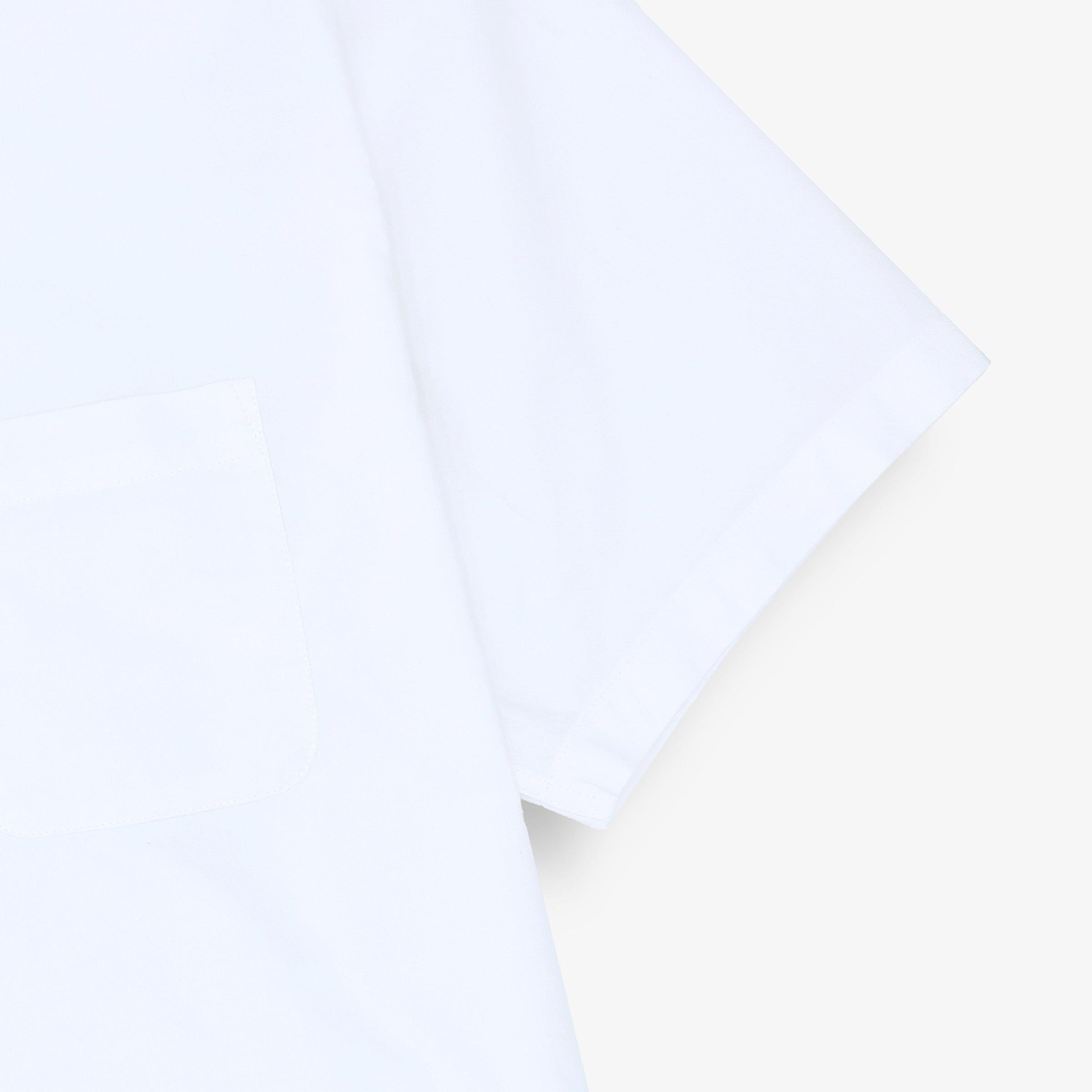 Camicia a maniche corte in tessuto oxford bianco con stampa 3/4