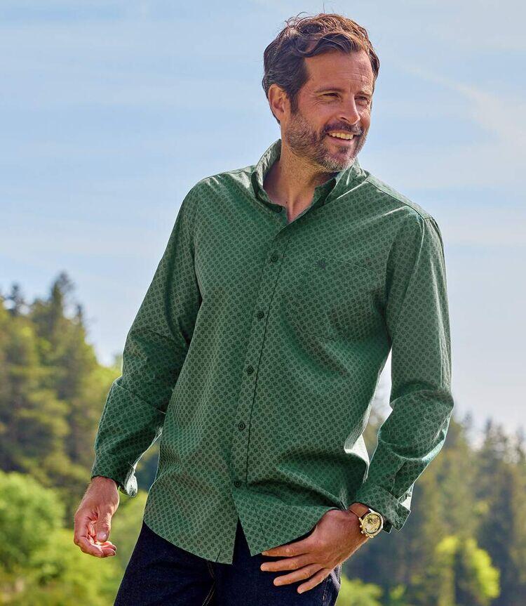 Chemise en Popeline à Micro-Motifs  2/6