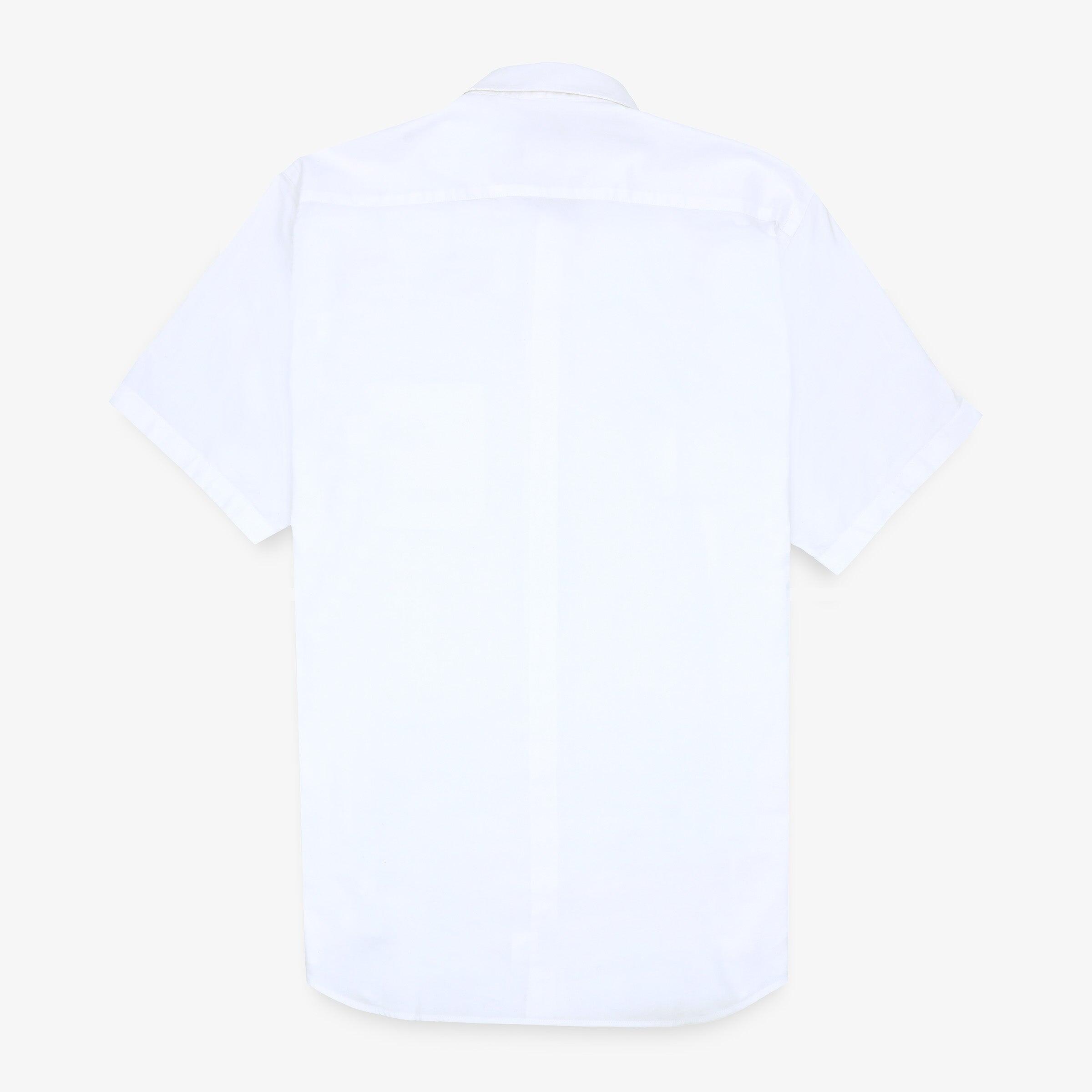 Camicia a maniche corte in tessuto oxford bianco con stampa 2/4