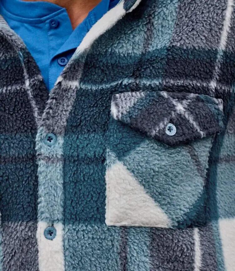 Karierte Hemdjacke aus Sherpa-Fleece 4/6