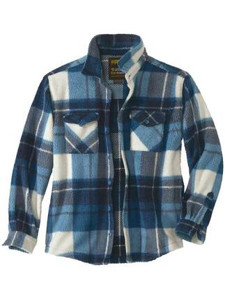 Karierte Hemdjacke aus Sherpa-Fleece