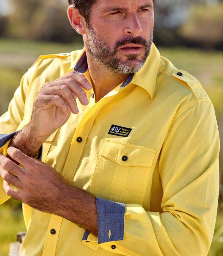 Chemise Pilote en Popeline Jaune  4/6
