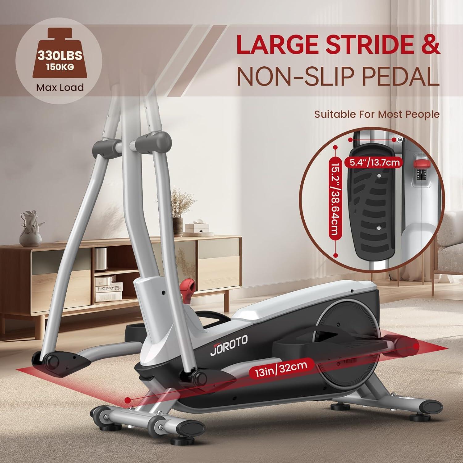 JE30 Vélo elliptique, 8 résistance magnétique, capteurs de pouls et app, 150 KG 6/7