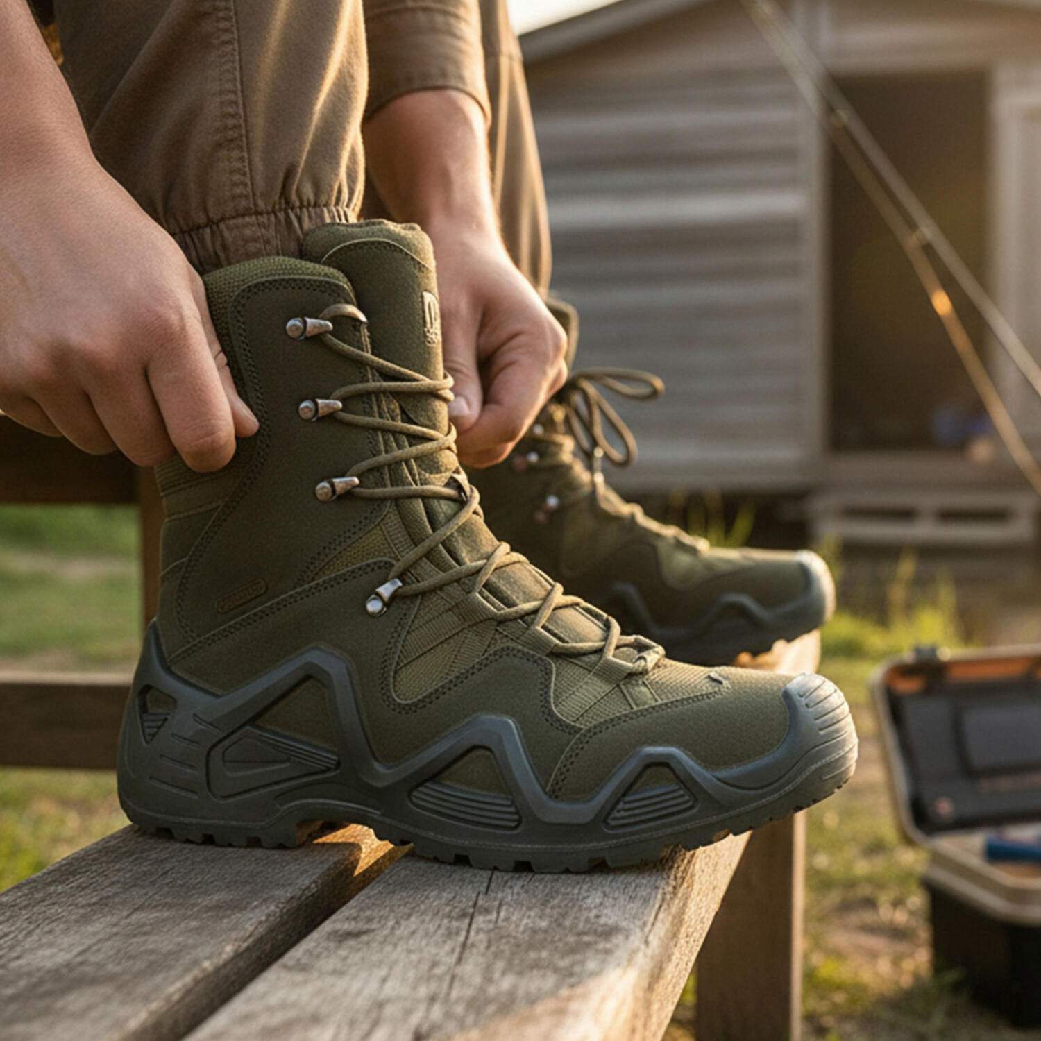 Almwalker Outdoorstiefel Forest Pro - High Herren (Oliv) Größe 44 2/5