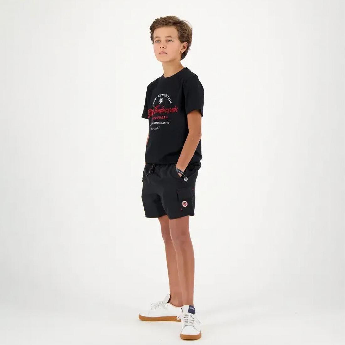 Short da Bagno Bambino Melease Stade Toulousain Rugby Nero 4/4