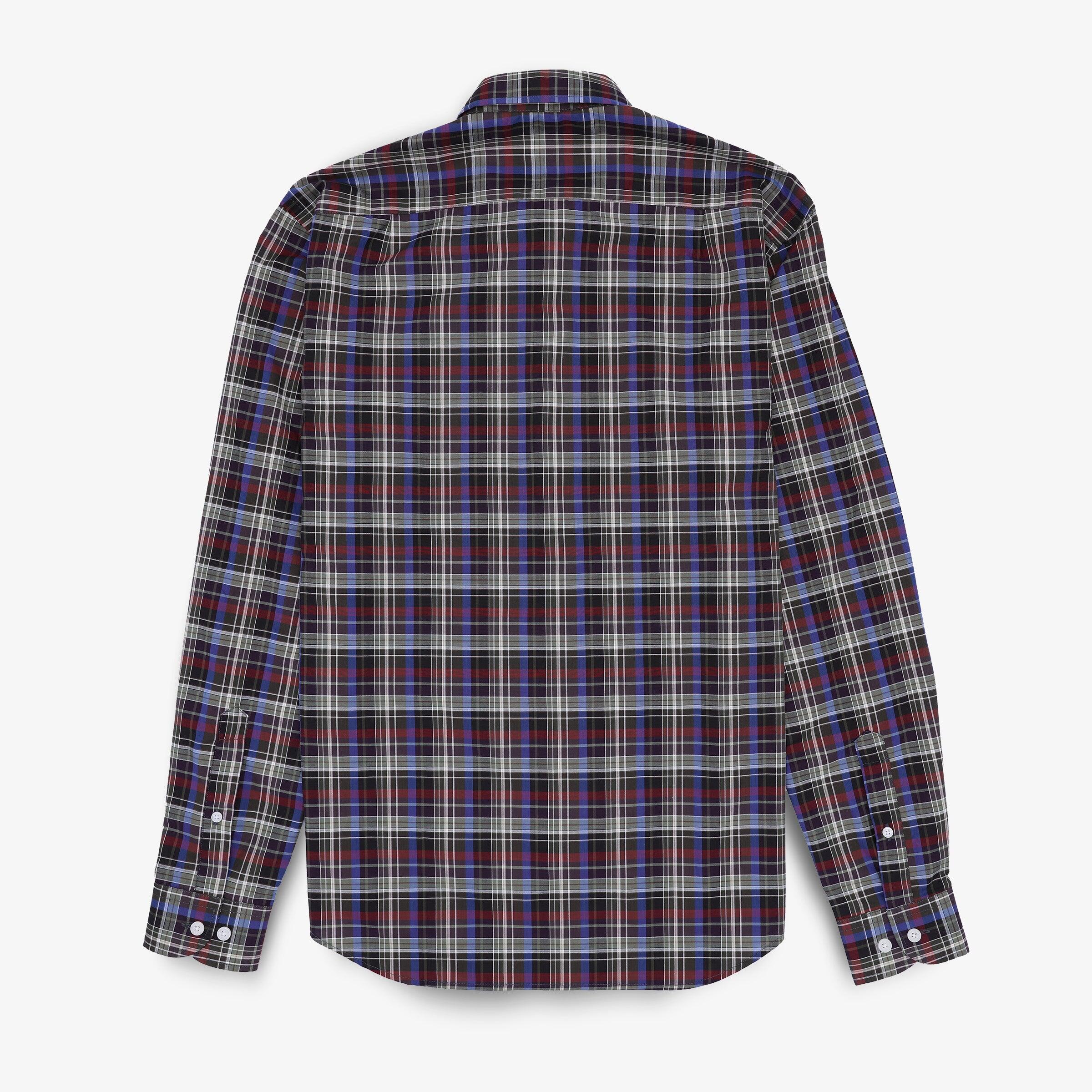 Camisa de manga larga de algodón a cuadros multicolores 2/4