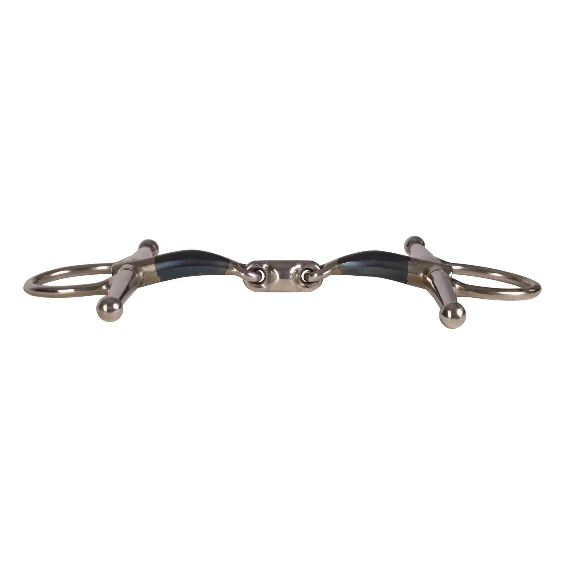 Morda de agulha dupla com quebra para cavalo Velari Full Cheek Bit Sweet Iron 14 2/5