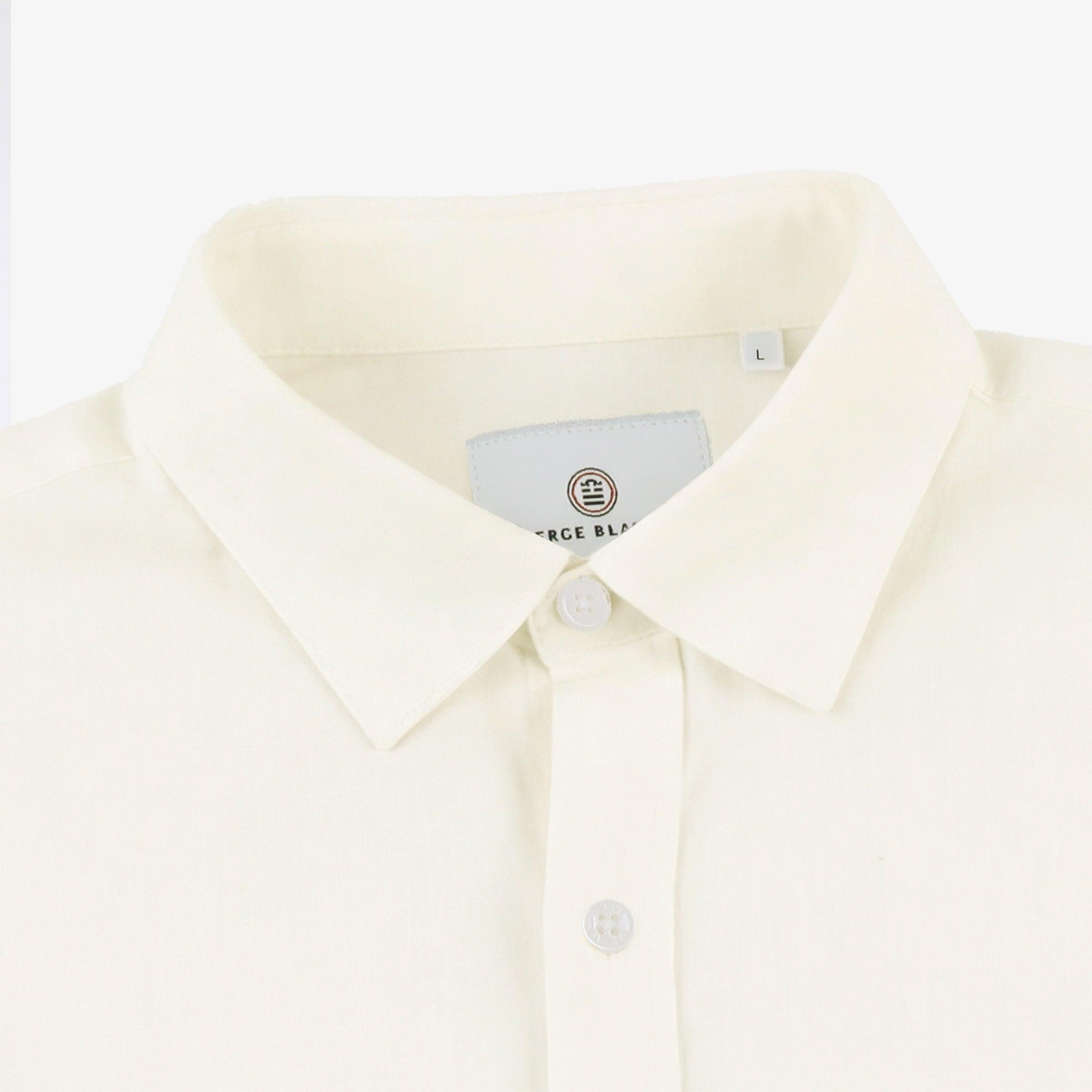 Camicia a maniche corte regular bianca con stampa 3/4
