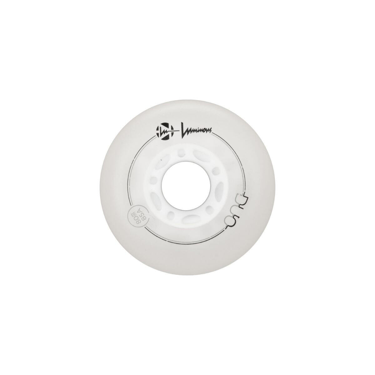 Zestaw 4 kółek do rolek Luminous 80mm/85A Duo White White LED 2/5