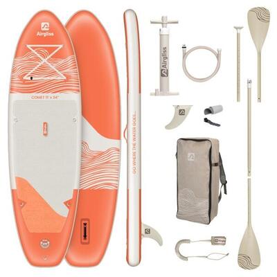 Airgliss comet 11'0" opblaasbare paddleboard voor 2 personen, 190 kg - stabiel -