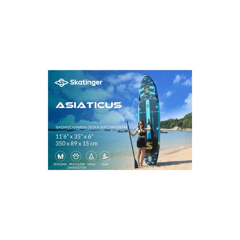 SUP SKATINGER Asiaticus 350x89x15 cm (11'6'') prkno na jógu