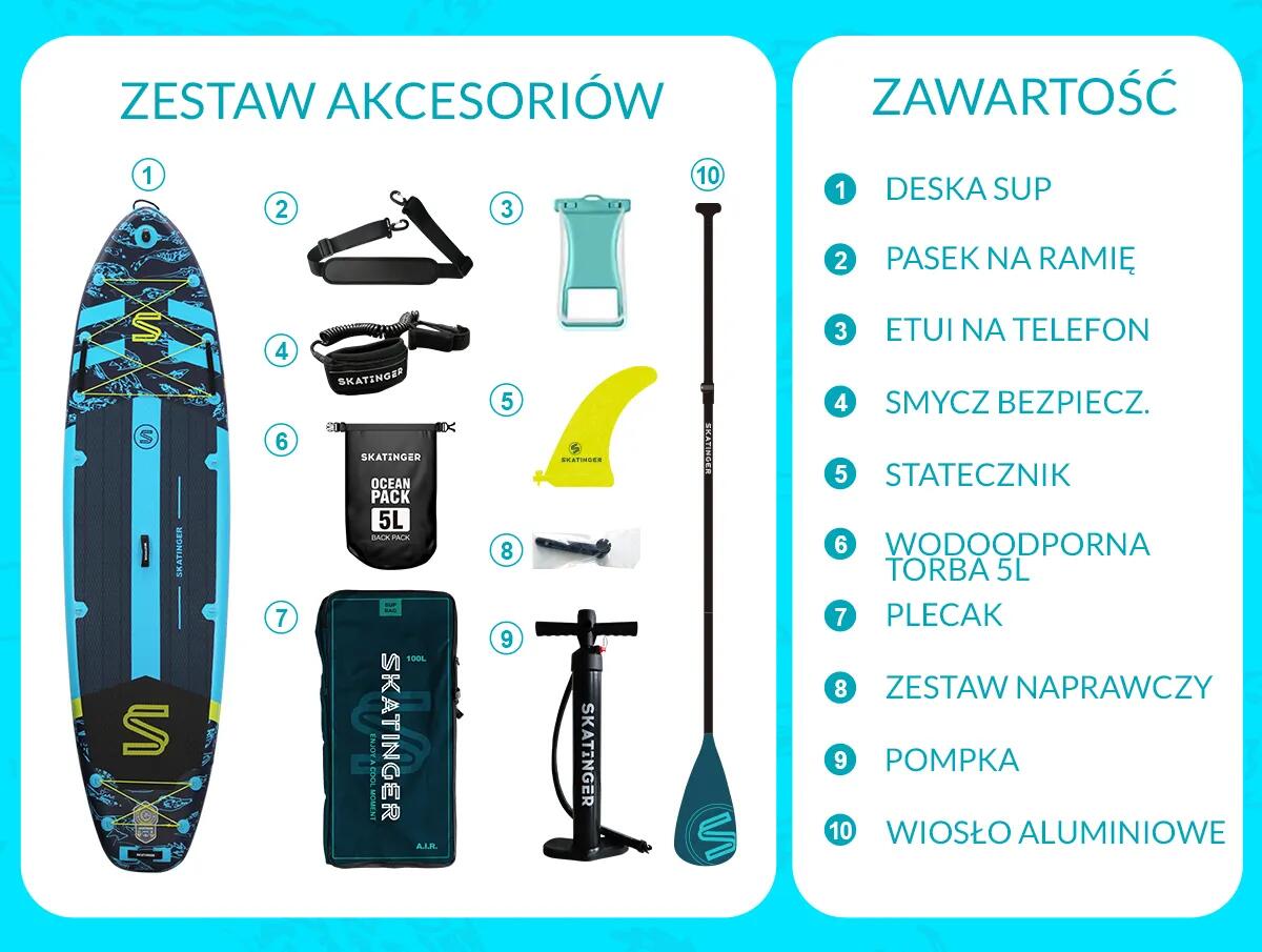 SUP SKATINGER Asiaticus 350x89x15 cm (11'6'') tavola da yoga 2/7