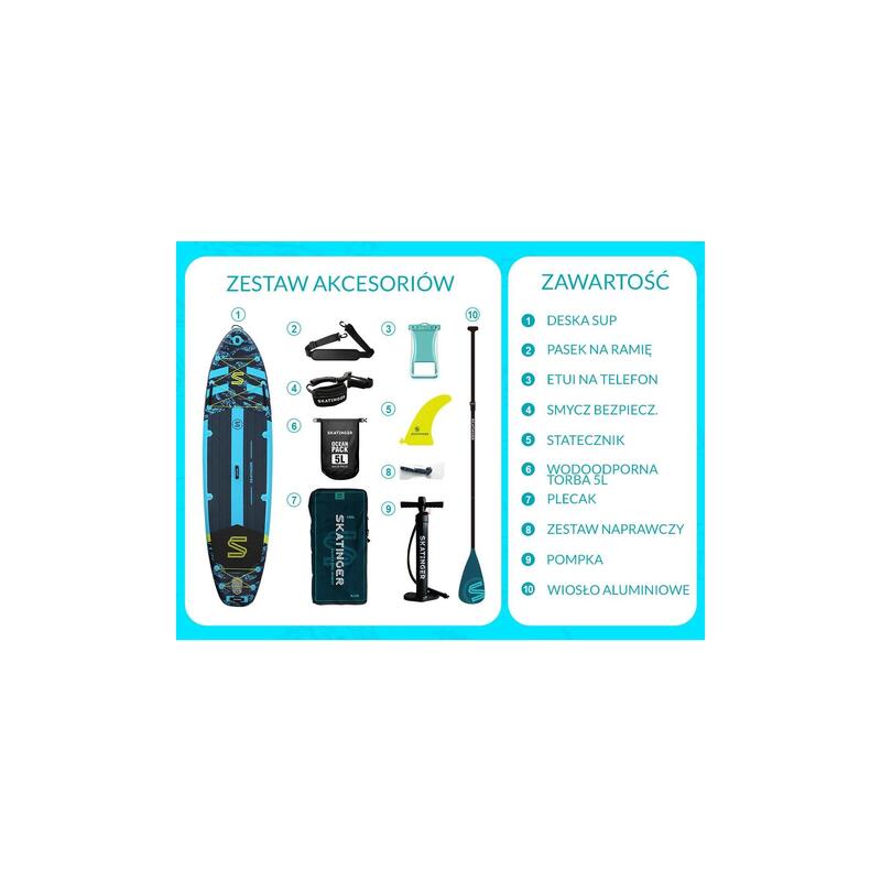 Paddleboard SKATINGER Asiaticus 350x89x15 cm (11'6'') yoga