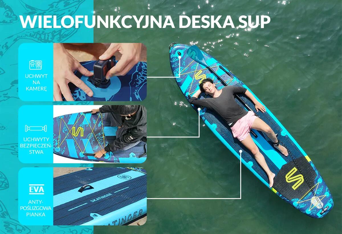 SUP SKATINGER Asiaticus 350x89x15 cm (11'6'') tavola da yoga 5/7