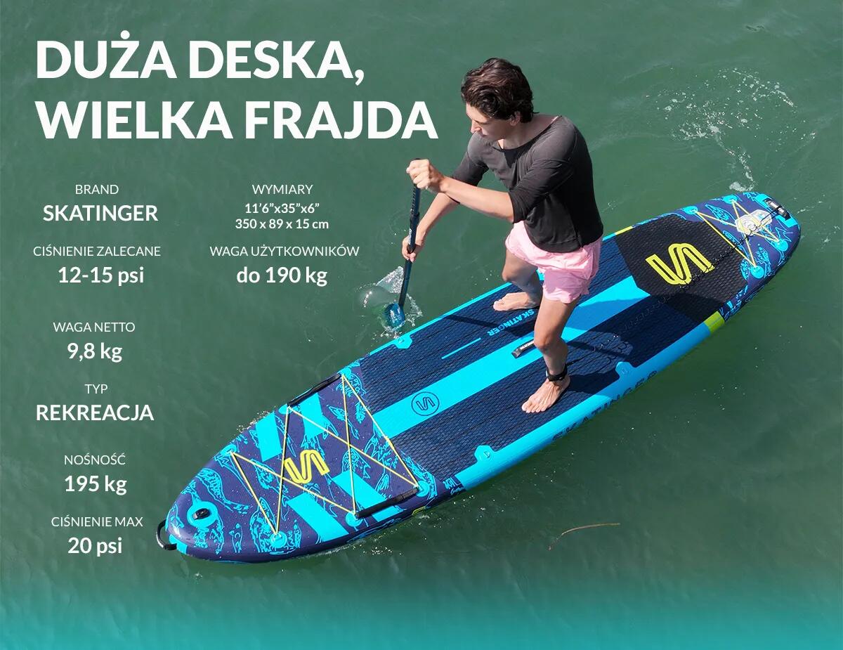 SUP SKATINGER Asiaticus 350x89x15 cm (11'6'') tavola da yoga 4/7
