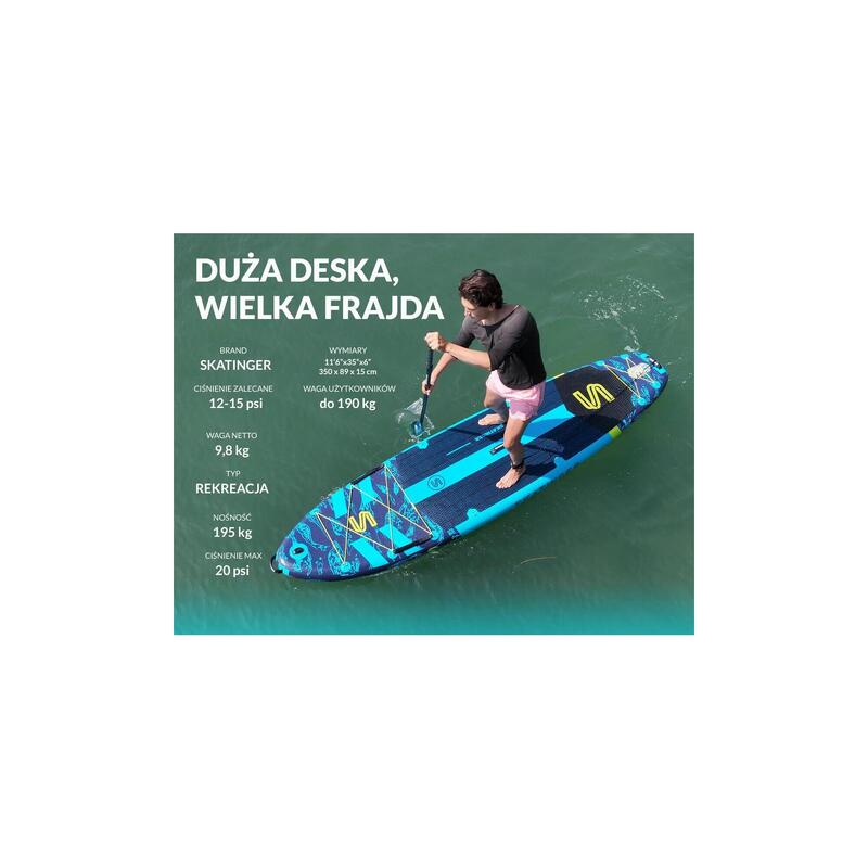 SUP SKATINGER Asiaticus 350x89x15 cm (11'6'') prkno na jógu