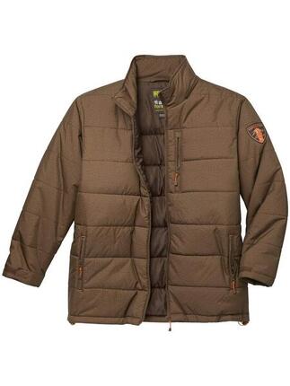Lange wattierte Jacke mit abnehmbarer Kapuze