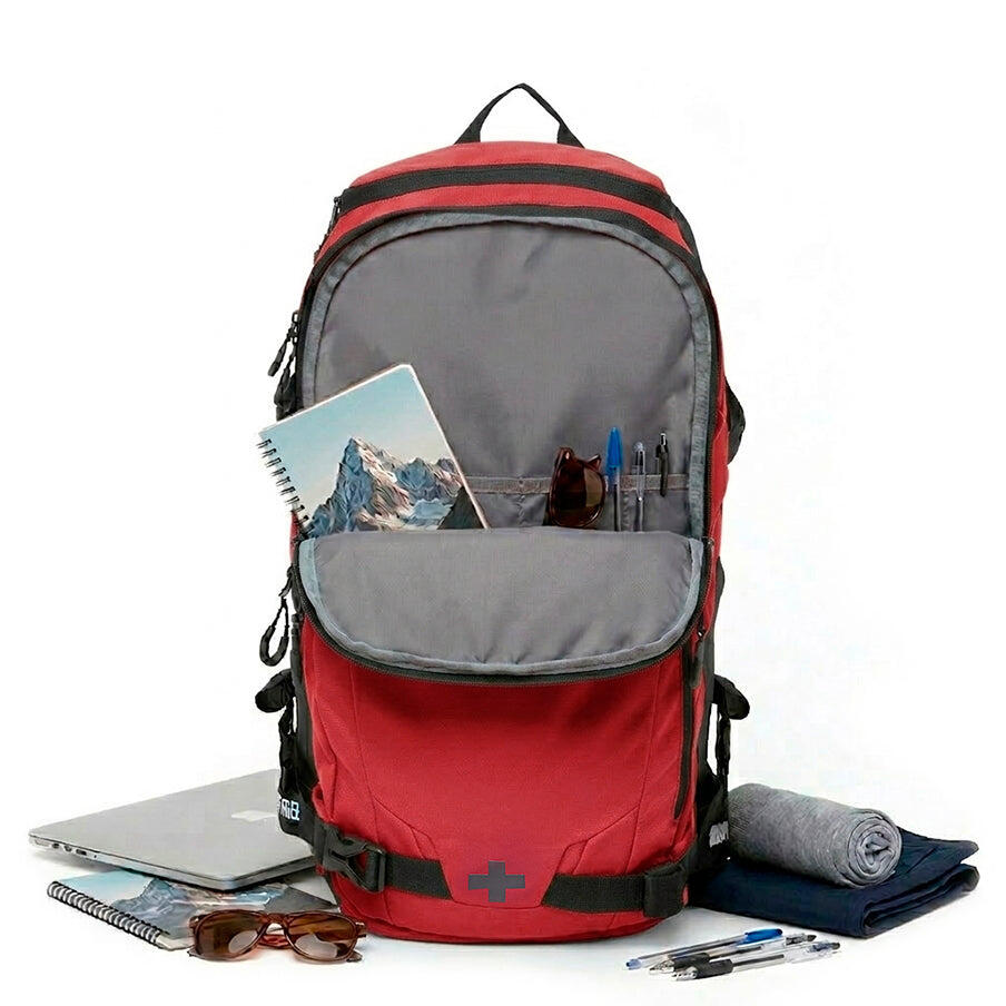 Unisex senderismo viaje mochila 30L resistente y acolchada Atlas Rojo 3/7