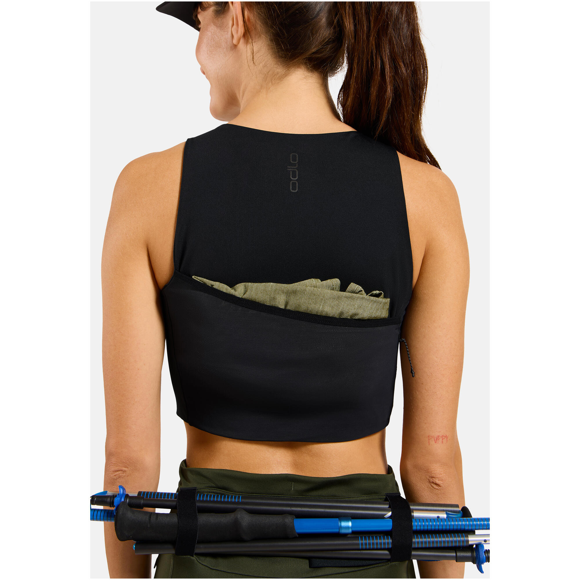Koszulka tech. bez rękawów damska ODLO Tank crop X-ALP TRAIL CARGO czarna 5/7